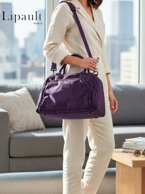 Lipault Paris Travel Bag Weekender Carry On Laptop Tote Purple Lightweight